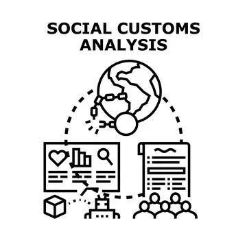 Social customs analysis analyzing global behavior patterns 스톡 일러스트