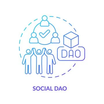 Social DAO blue gradient concept icon Stock Illustration