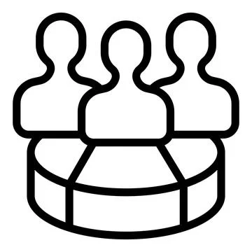 Social data icon outline vector. Team customer イラスト素材