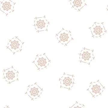 Social development glyph seamless pattern Stock Illustration