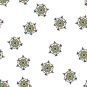 Social development vector seamless pattern Stock Illustration