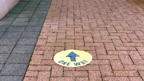 Social Distance Sign Stock Footage 140561553