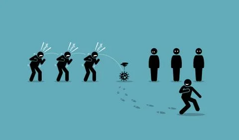 Social distancing action measure to control virus infection disease. Vector i Stock Illustration