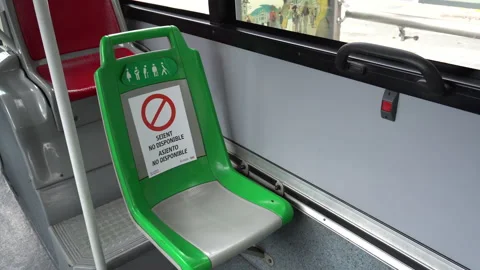 Social distancing and seating in Bus public transport Corona Virus – Covid-19. Stock Footage 132771123