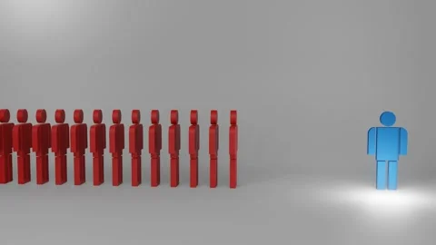 Social Distancing animation 3D render video Stock Footage 138032701