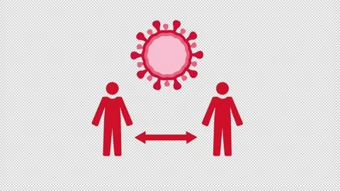 Social distancing animation Stock Footage 141584764