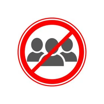 Social distancing avoid crowds icon. No crowd sign. Vector illustration. EPS 10 스톡 일러스트