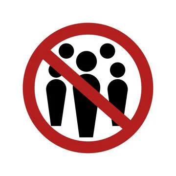 Social Distancing Avoid Crowds Keep Your Distance Icon. Vector Image. Stock Illustration