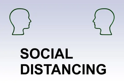 SOCIAL DISTANCING concept Stock Illustration