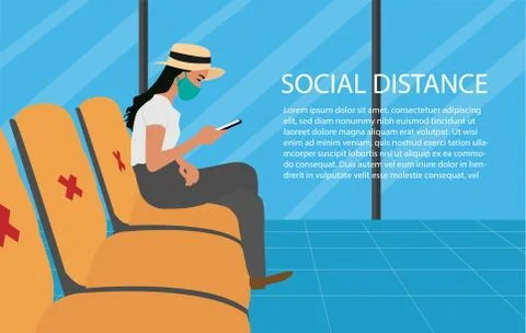 Social distancing concept Illustrazione stock