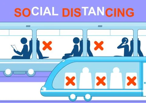 Social distancing concept. Stock Illustration
