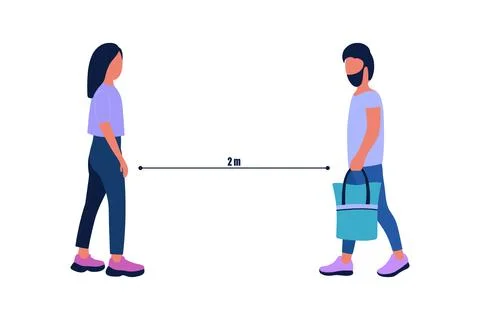 Social distancing concept Stock Illustration