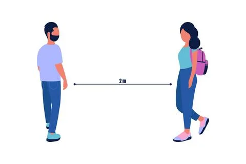 Social distancing concept Stock Illustration