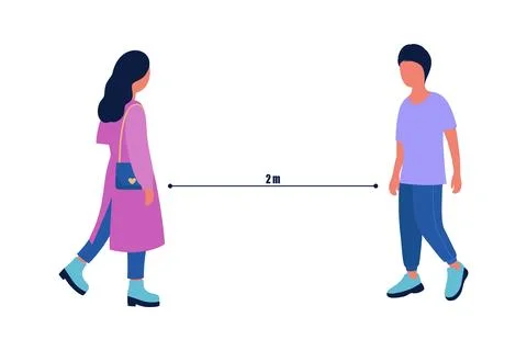 Social distancing concept Stock Illustration