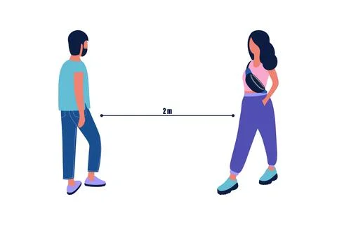 Social distancing concept Stock Illustration