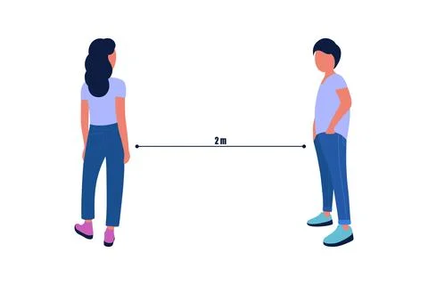 Social distancing concept Stock Illustration