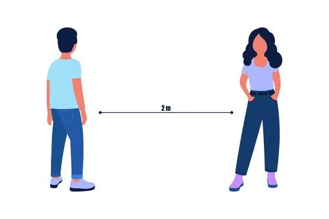 Social distancing concept Stock Illustration