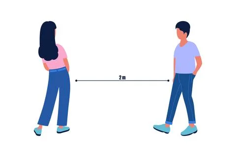 Social distancing concept Stock Illustration