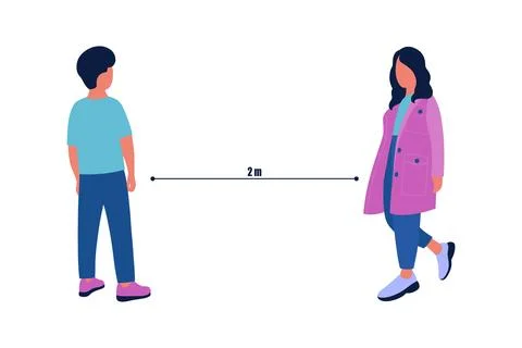 Social distancing concept Stock Illustration