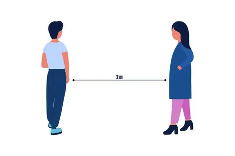 Social distancing concept Stock Illustration