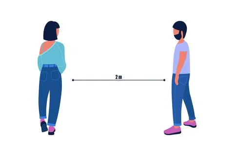 Social distancing concept Stock Illustration
