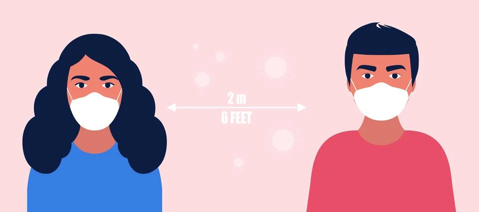 Social distancing concept Stock Illustration
