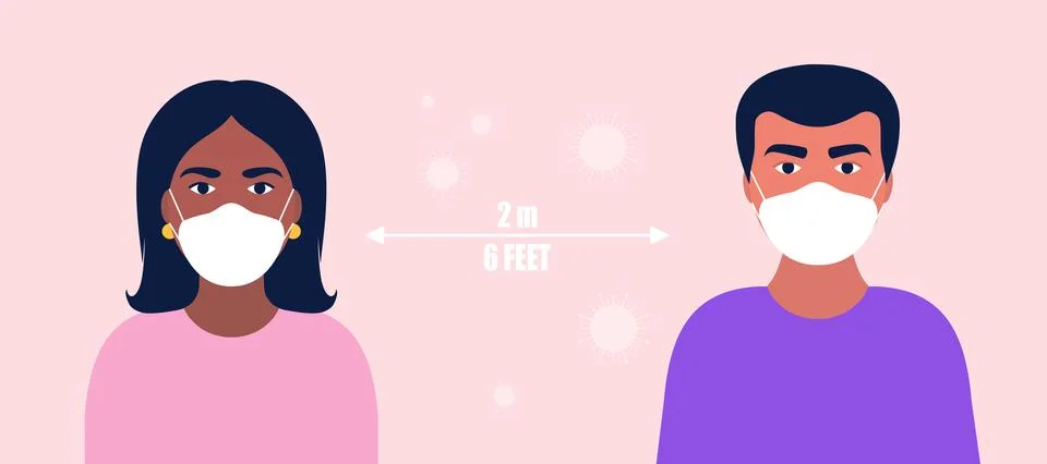 Social distancing concept Stock Illustration