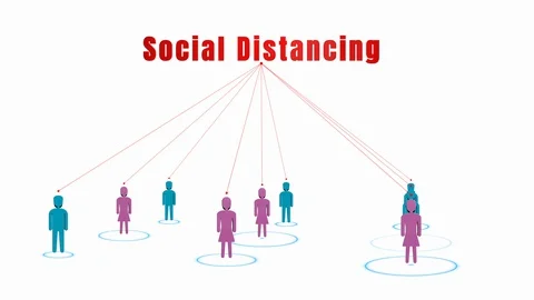 Social distancing concept, keep distance in public society people to control Stock Footage 130087461