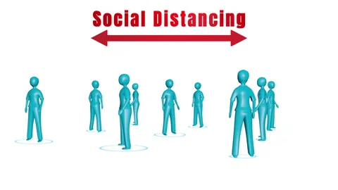 Social distancing concept, keep distance in public society people to control Stock Footage 133096451