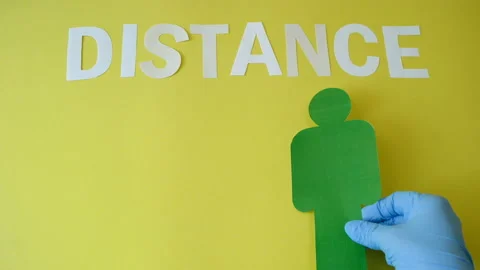 Social Distancing concept. Keep Your Distance in public society people to pro 스톡 동영상 130797858