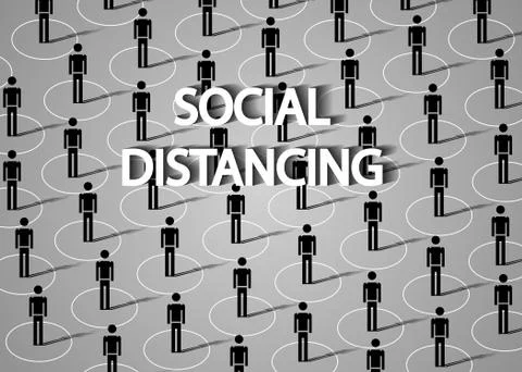 Social distancing concept for preventing coronavirus covid-19 Stock-Illustration