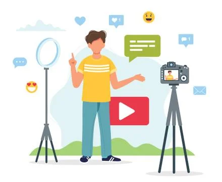 Social distancing concept with two people at a distance waving to each other Stock-Illustration
