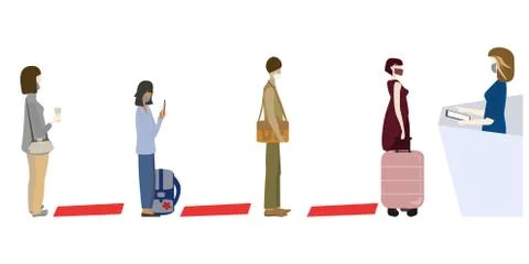 Social Distancing Concept. Vector illustration Stock Illustration