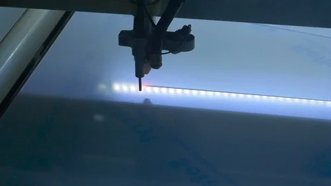 Social distancing, covid 19 - plexiglas cutted by laser machine Stock-Footage 129557603