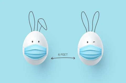 Social distancing Easter concept Stock-Illustration