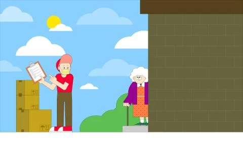 Social distancing essential worker Stock Illustration