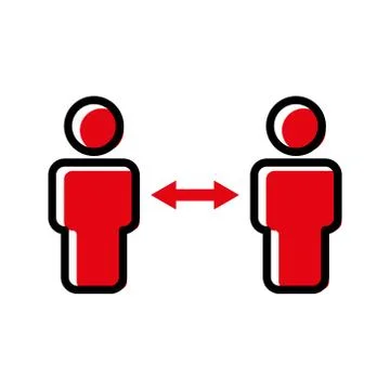 Social distancing flat symbol Ilustração Stock
