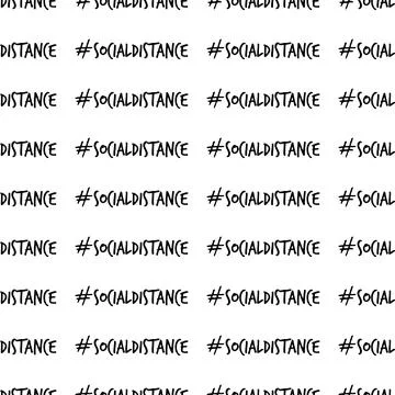 Social Distancing hashtag pattern vector design. Eps 10 vector illustration. Stock Illustration