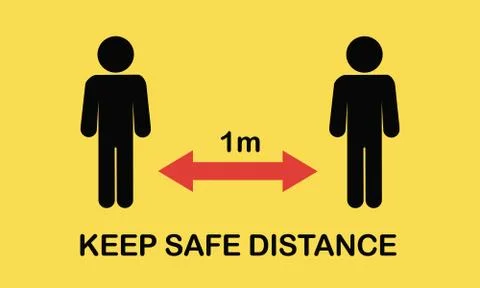 Social distancing icon. Keep the 1-2 meter distance. Coronovirus epidemic Stock Illustration