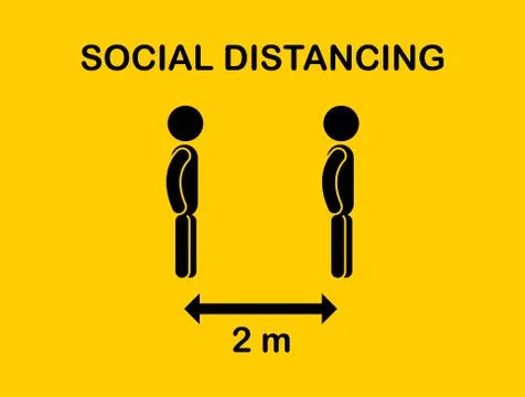 Social distancing icon. Keep Safe Distance 6 Feet or 2 meter.Quarantine measu Stock Illustration