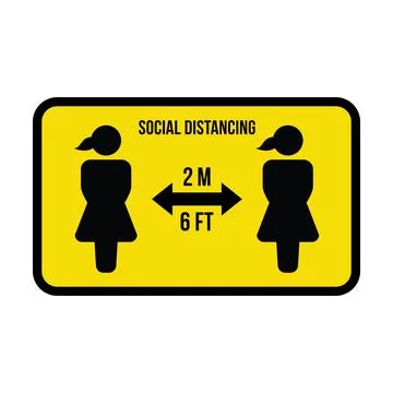 Social distancing icon symbol vector keep safe distance sign in glyph pictogram Stock Illustration