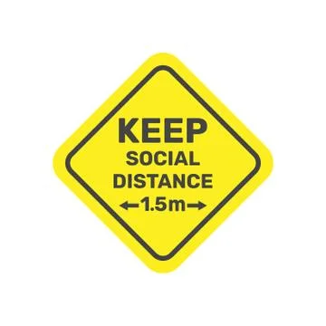 Social distancing icon vector 1.5 metres distance. Quarantine measures. Warning 스톡 일러스트