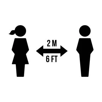 Social distancing icon vector symbol of keep safe distance sign in a pictogram Stock Illustration