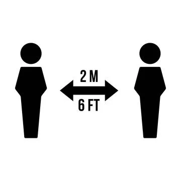 Social distancing icon vector symbol of keep safe distance sign in a pictogram Stock Illustration