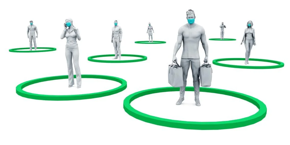 Social Distancing Stock Illustration