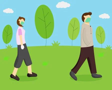 Social distancing Stock Illustration