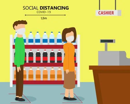 Social distancing Stock Illustration