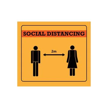 Social Distancing Stock Illustration