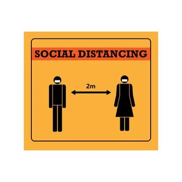 Social Distancing Stock Illustration