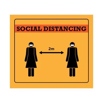 Social Distancing Stock Illustration
